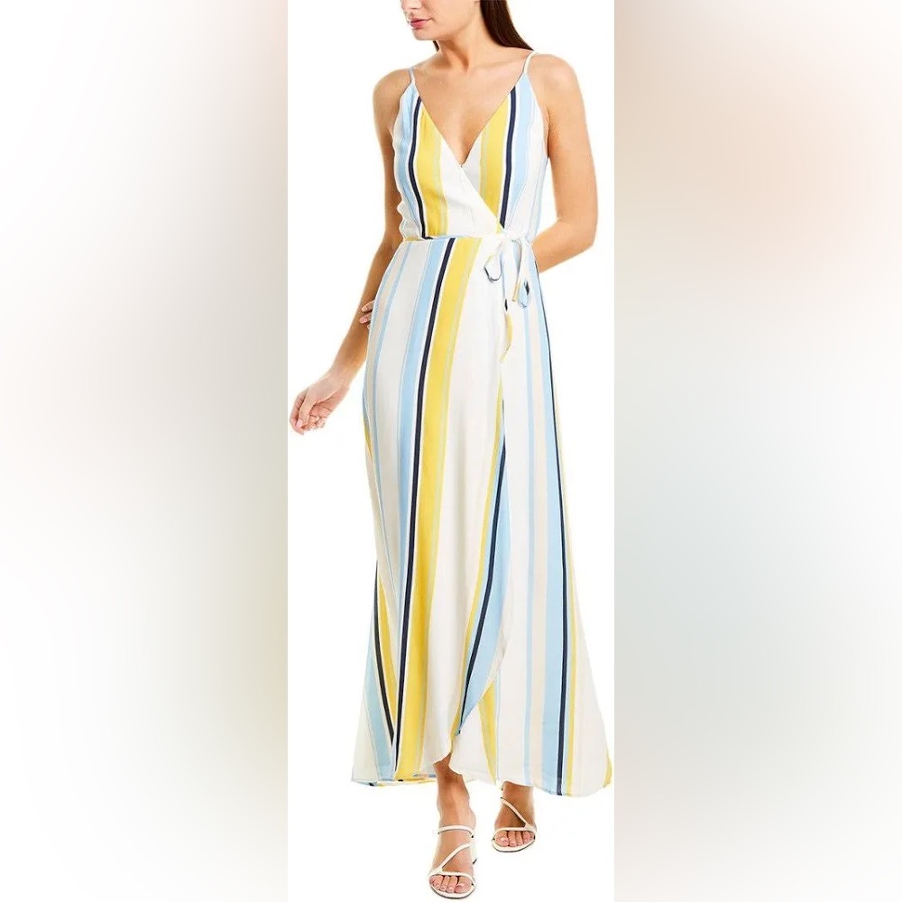 Rush Hour Maxi Yumi Kim blue yellow white stripes Rayon NWT size xs Extra Small - Picture 2 of 9